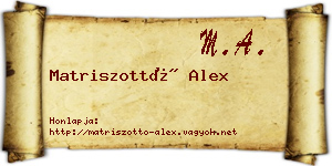 Matriszottó Alex névjegykártya